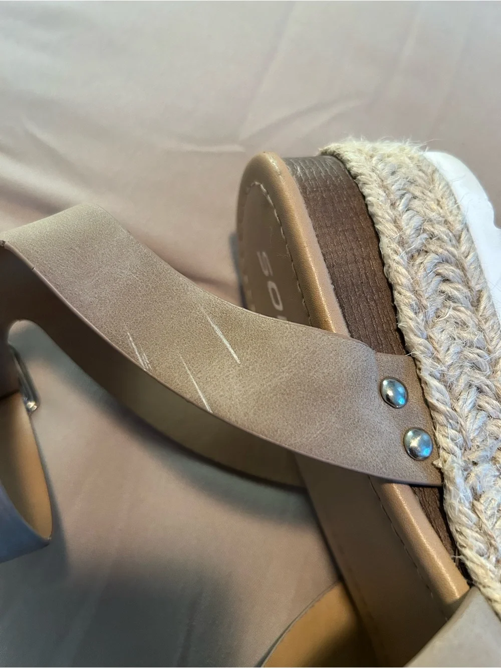 Soda Taupe Braided Espadrille Platform Sandals